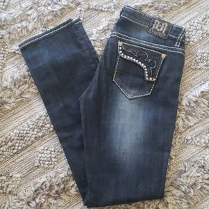 Request Skinny Jeans W/ Jewels and leather trim